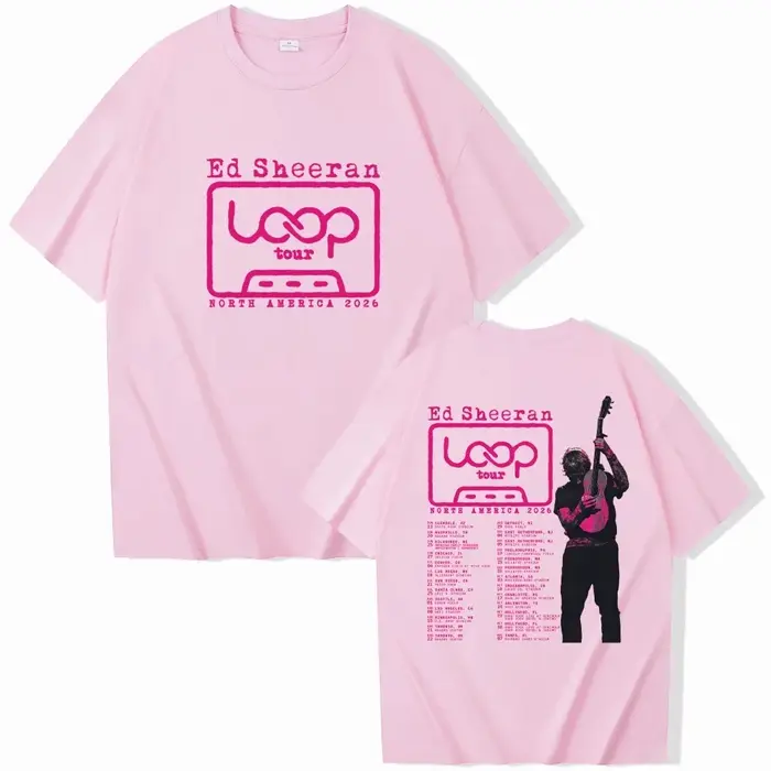 Ed Sheeran Loop – T-shirt Merch pour hommes et femmes, surdimensionné, col rond, manches courtes, St