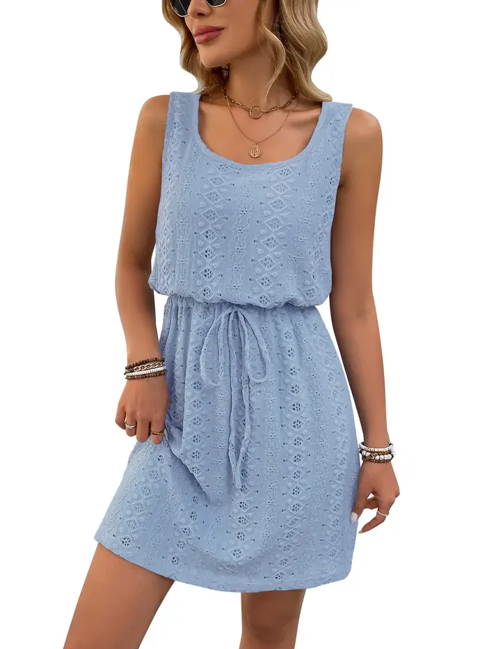 Robe sans manches avec ceinture pour femmes