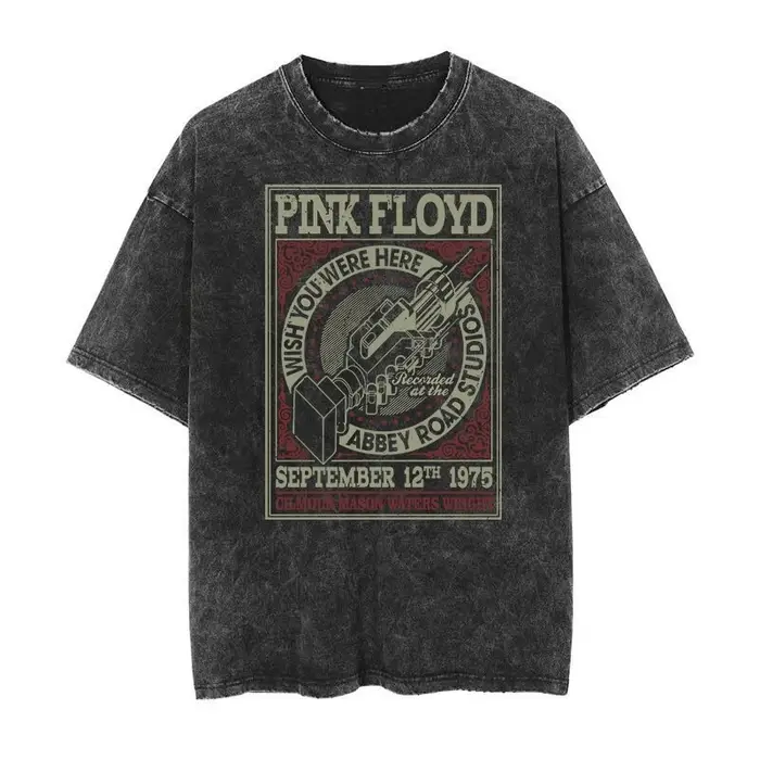 T-shirt graphique pour homme Floyd Rock Rose délavé effet vieilli, Nouvelle Arrivée, Vêtements pour 