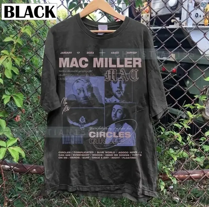 T-shirt Mac Miller, T-shirt unisexe en coton noir Mac Miller pour hommes et femmes, nouvelles arrivé
