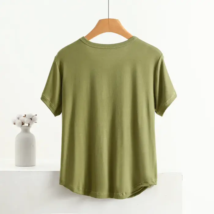 T-shirt manches courtes col V femme