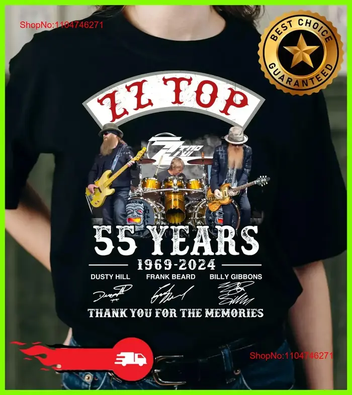 55 ans de ZZ Top Band 1969 2024 merci pour les souvenirs t-shirt vintage lavé étiré unisexe doux confortable décontracté