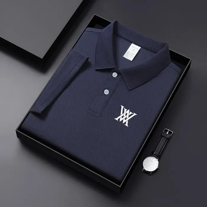 Chemise de golf pour homme, col de golf, col décontracté, manches courtes, couleur unie, style moder