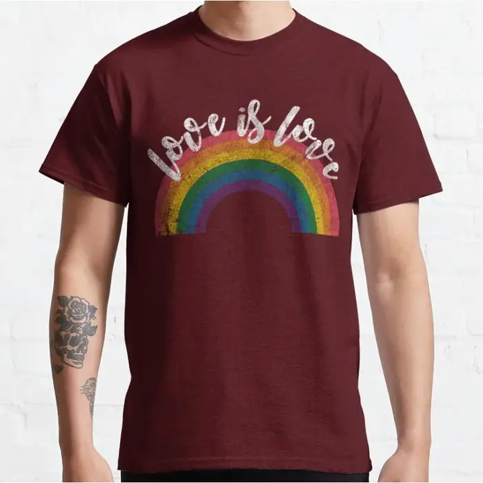 Gay Pride Vintage arc-en-ciel LGBT amour est