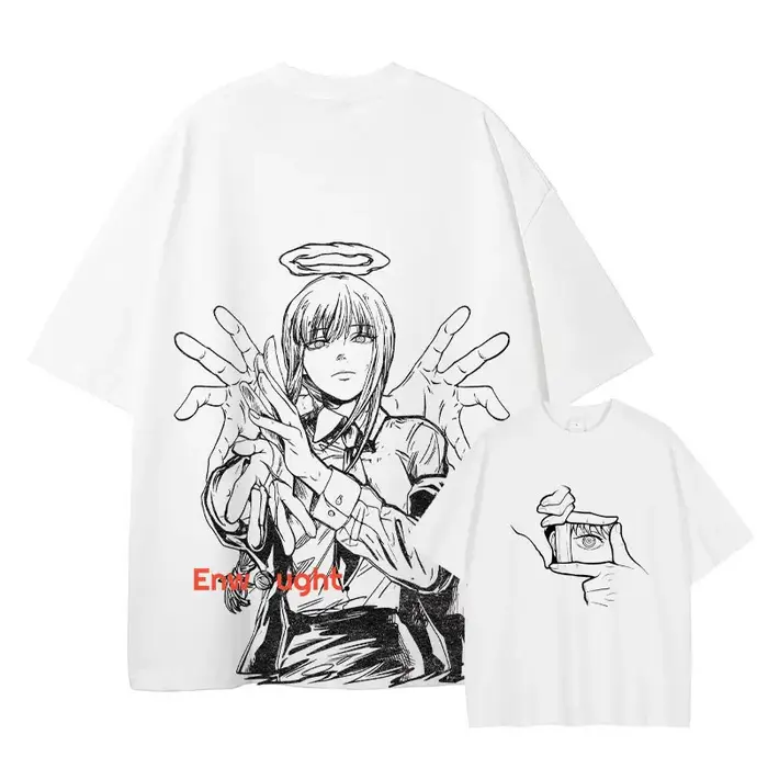Hayakawa Aki T-shirt Anima Makima Denji Vintage lavé hauts t-shirts tronçonneuse démon manches courtes Manga graphique