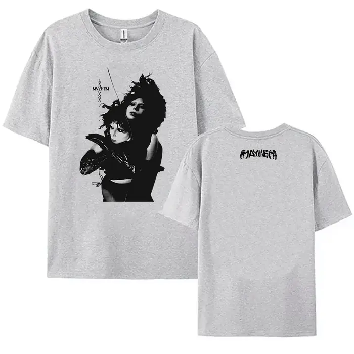 Grunge t-shirts Lady Gaga Mayhem Album T-shirt coton femmes/hommes col rond