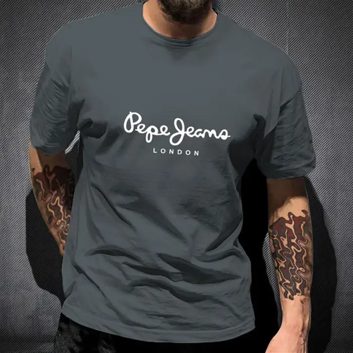 Plus récent Pepe Jeans London Logo t-shirt été hommes à manches courtes mode populaire 100% couverture en coton
