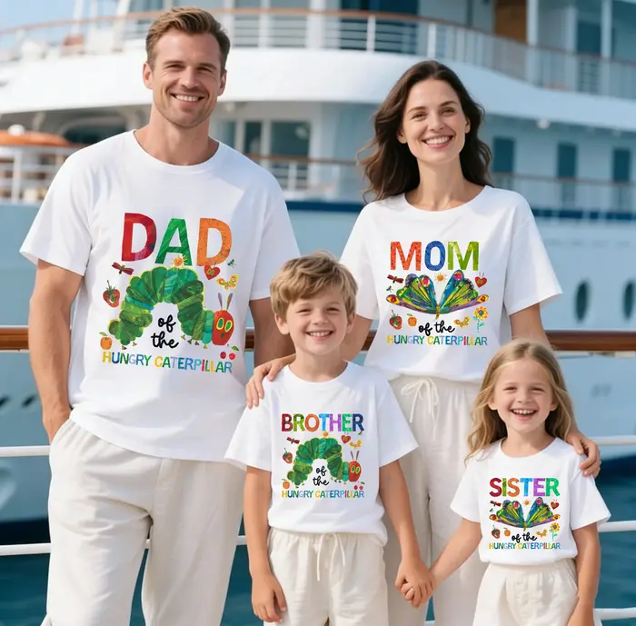 Nouveau style 2026 : T-shirts assortis Famille de la Grasseuse à Six-Pattes, T-shirts tendance pour