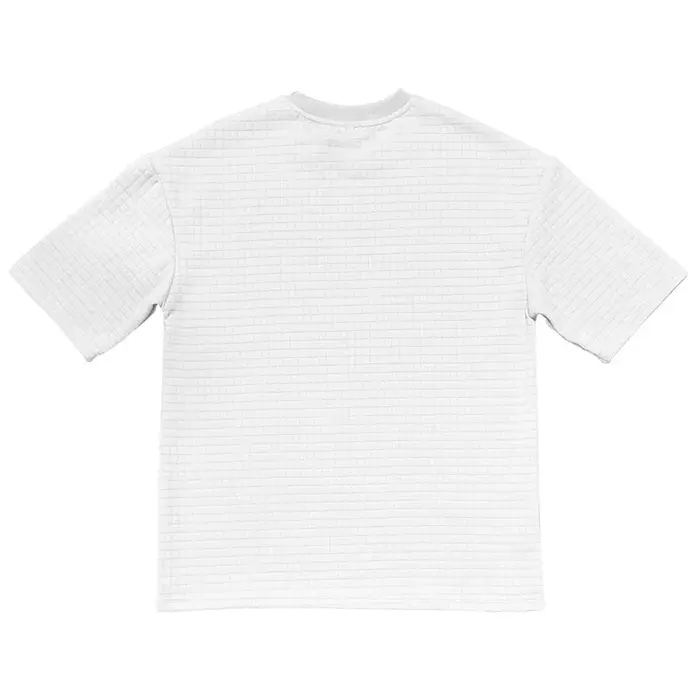 Nouveau T-shirt à manches courtes uni à col rond et petits carreaux pour homme