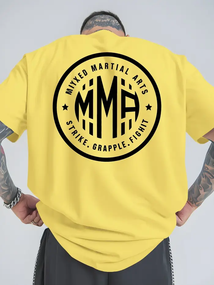 T-shirt à motif MMA pour homme Mize - Haut respirant 100 % confortable à manches courtes pour l'entraînement aux arts martiaux avec imprimé de combat