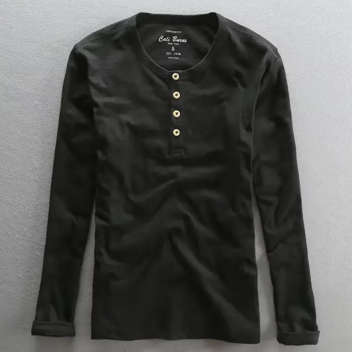 T-shirt à manches longues en pur coton pour hommes
