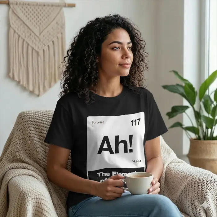 Ah! T-shirt décontracté en coton à col rond et manches courtes pour hommes et femmes