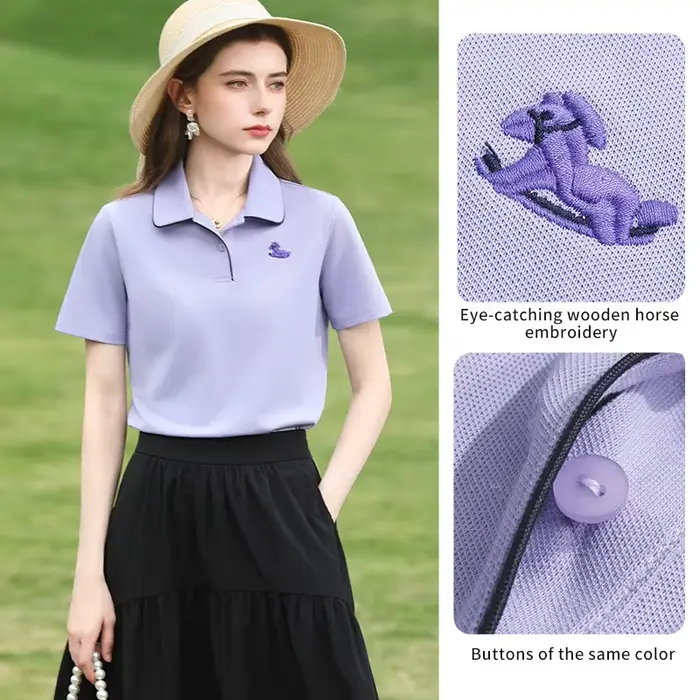 I BELIEVE YOU Polo violet pour femme