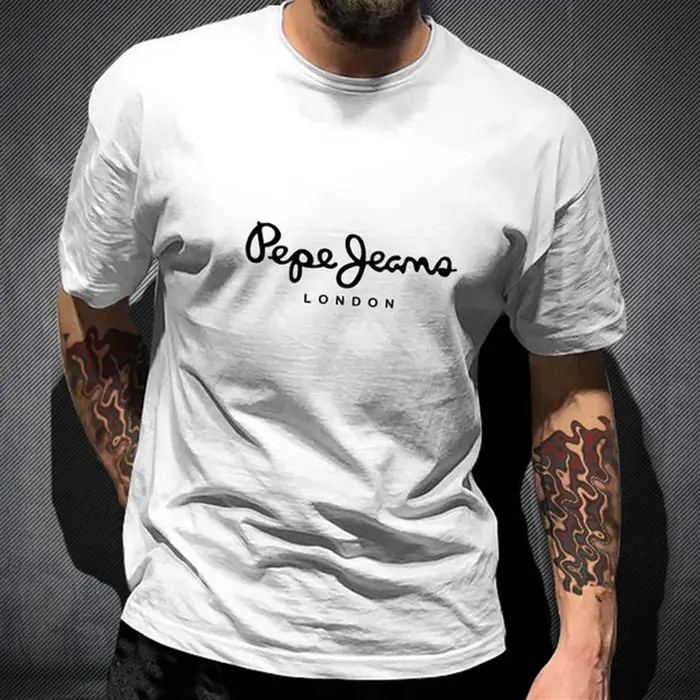 Plus récent Pepe Jeans Londres t-shirt été hommes à manches courtes mode populaire 100% couverture en coton