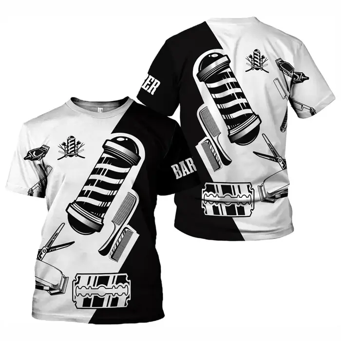 Salon de coiffure T-shirt pour hommes coiffeur graphique