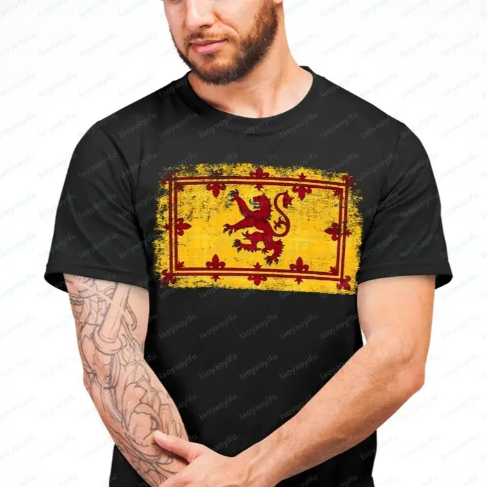 T-shirt drapeau du blason écossais pour hommes