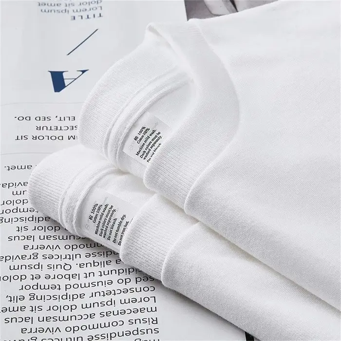 2 pièces 100% coton solide t-shirts hommes et femmes à manches courtes blanc