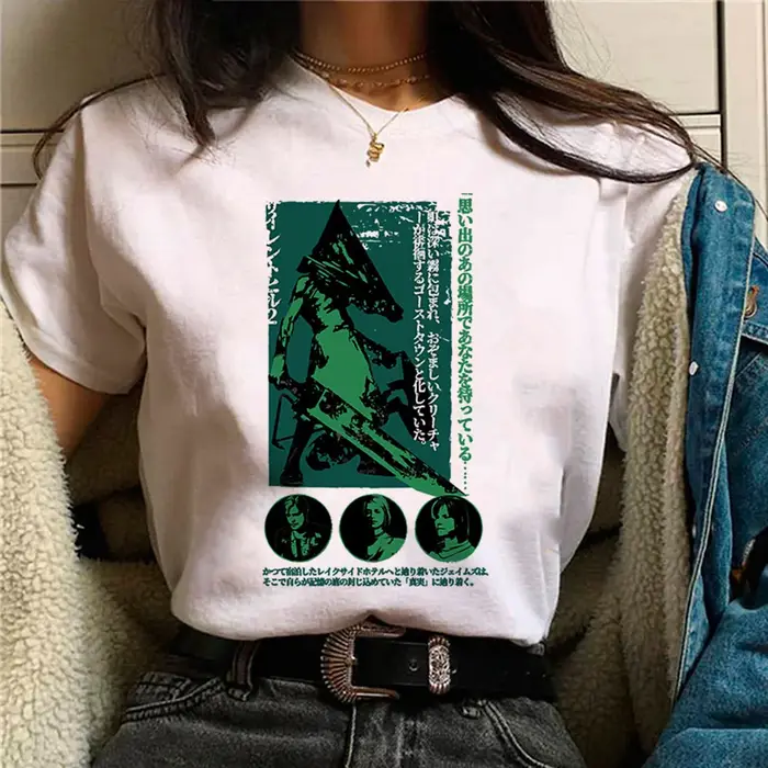 Silent Hill haut femmes Y2K anime japonais t-shirt fille années 2000 y2k vêtements