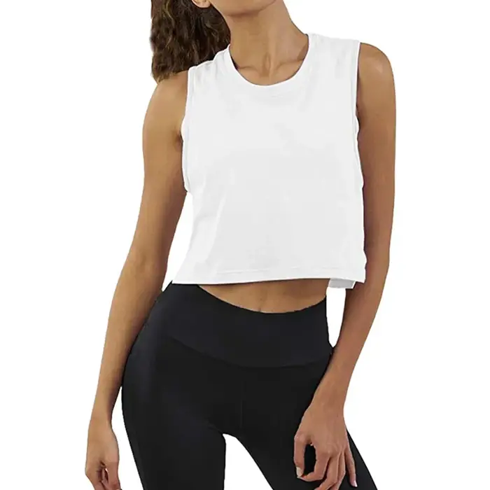 T-shirt de yoga en coton à manches courtes pour femmes