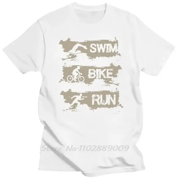Triathlon natation vélo course Triathlète T-Shirt coton