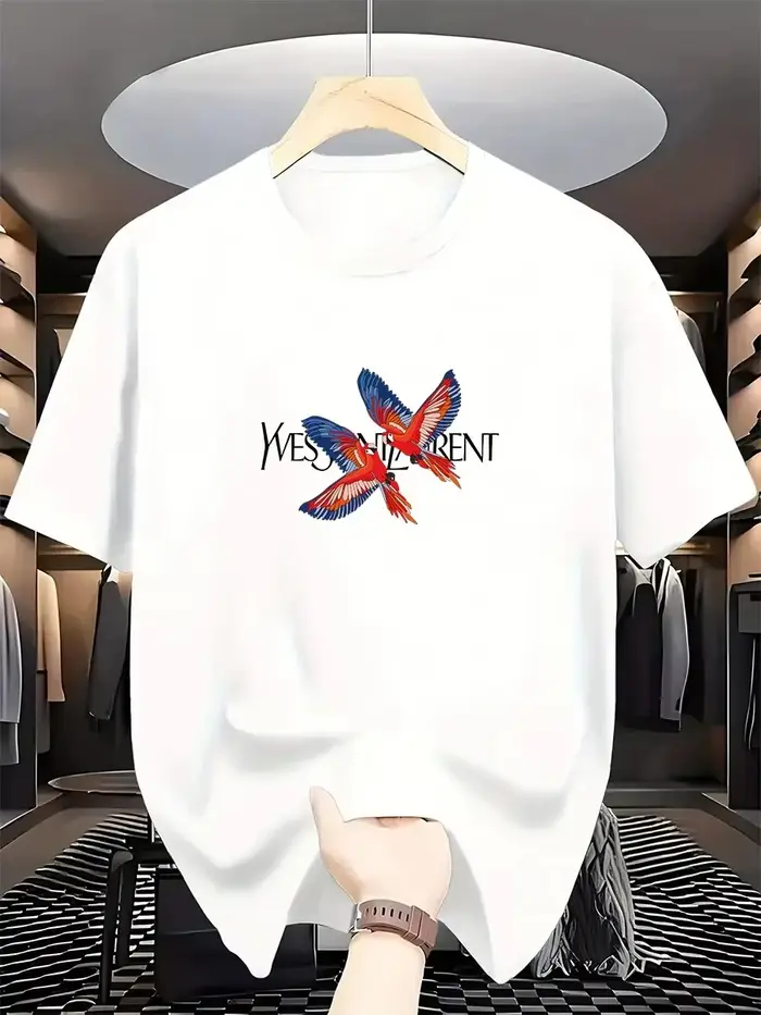 T-shirt Homme Tendance 2026 Nouvelle Collection Été Motif Perroquet Homme et Femme Marque Internatio