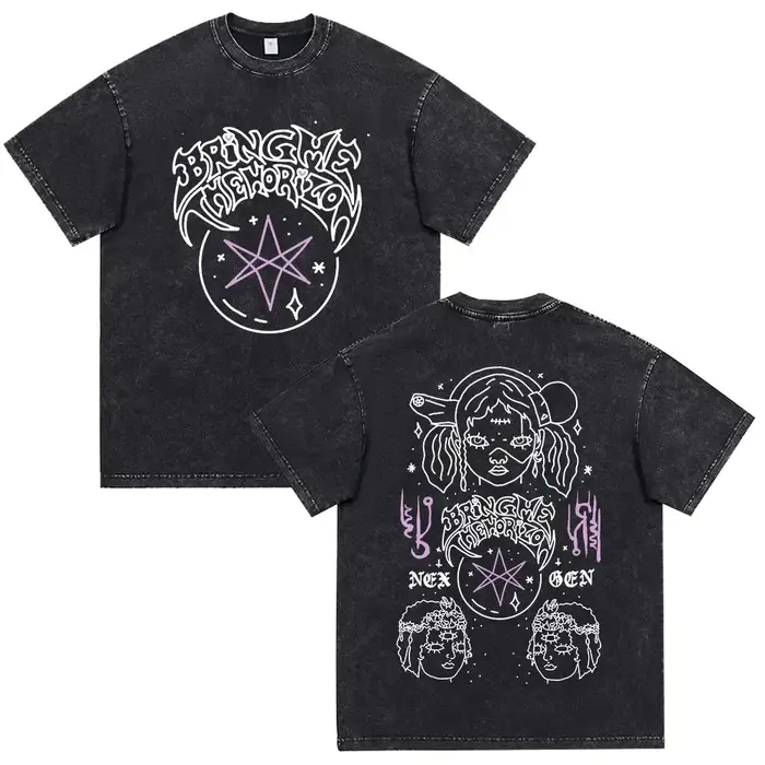 Metal Core Band BringMe The Horizon Album Post Human Nex Gen Vintage lavé T-shirts BMTH
