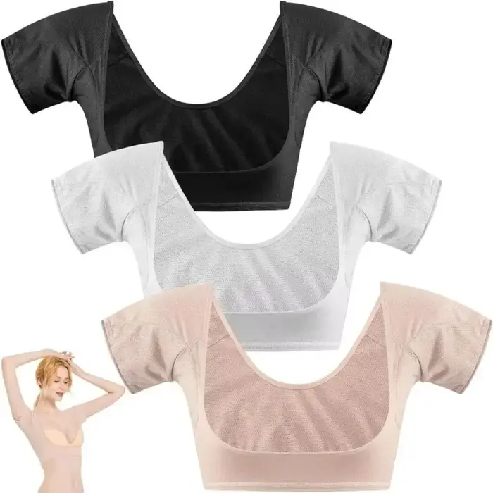 Nouveau T-shirt sous les bras forme coussinets d'absorption de la sueur gilet respirant lavable absorbant