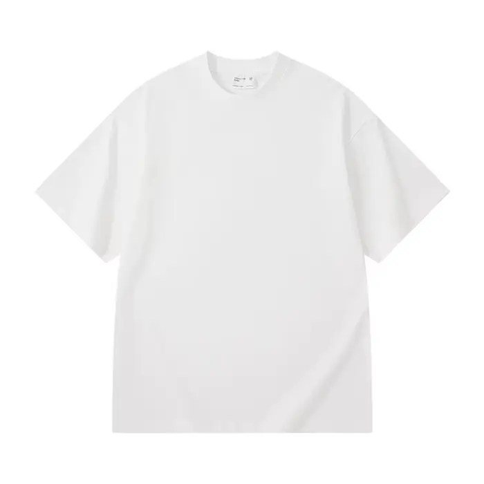 Pull épais en coton à manches courtes pour hommes, T-shirt de document solide, Streetwear d'été, 300