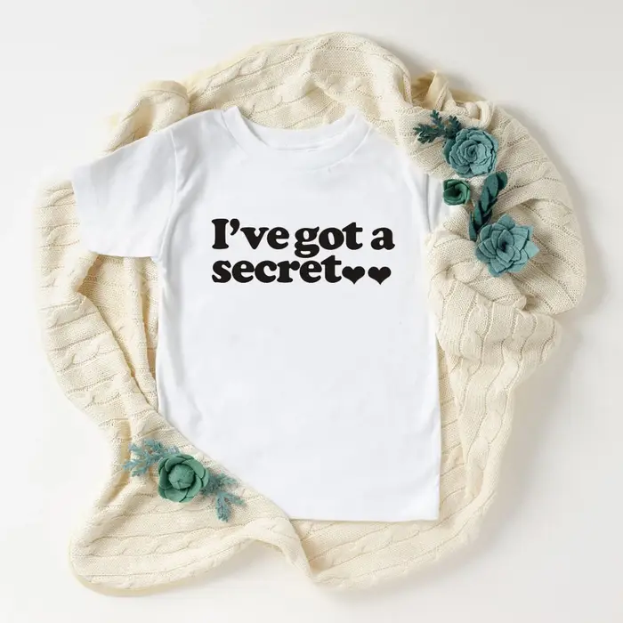 T-shirt secret pour grande sœur/grand frère, « J'ai aussi un secret », annonce de révélation de sexe