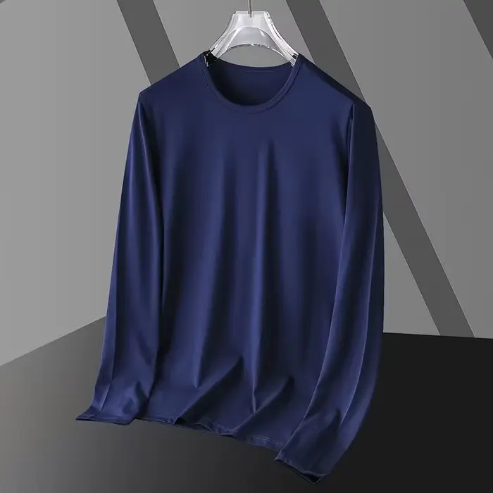 T-shirt Homme Slim Fit à Manches Longues et Col Rond – Nouveau Style Élégant