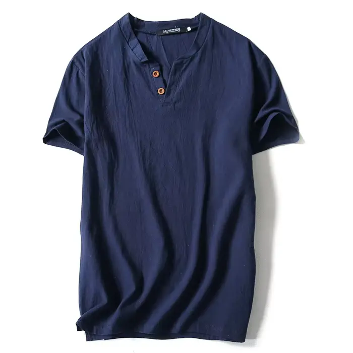 2025 nouvelle marque d'été T-Shirt hommes à manches courtes en vrac respirant coton lin