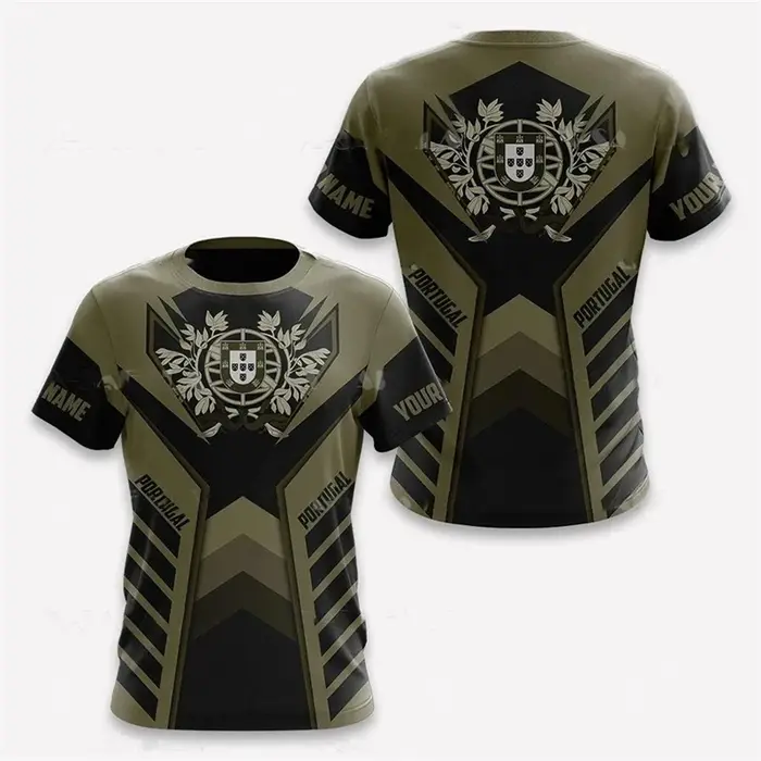 T-shirt imprimé emblème national du Portugal pour hommes