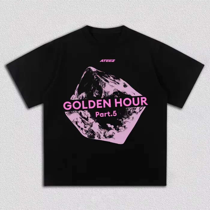 ATEEZ Album GOLDEN HOUR : Part.5 T-shirts imprimés pour hommes et femmes, 100% coton, vêtements Y2K,