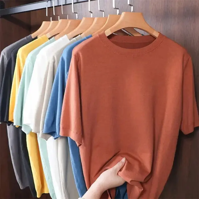 T-shirt en laine mérinos super fine pour hommes