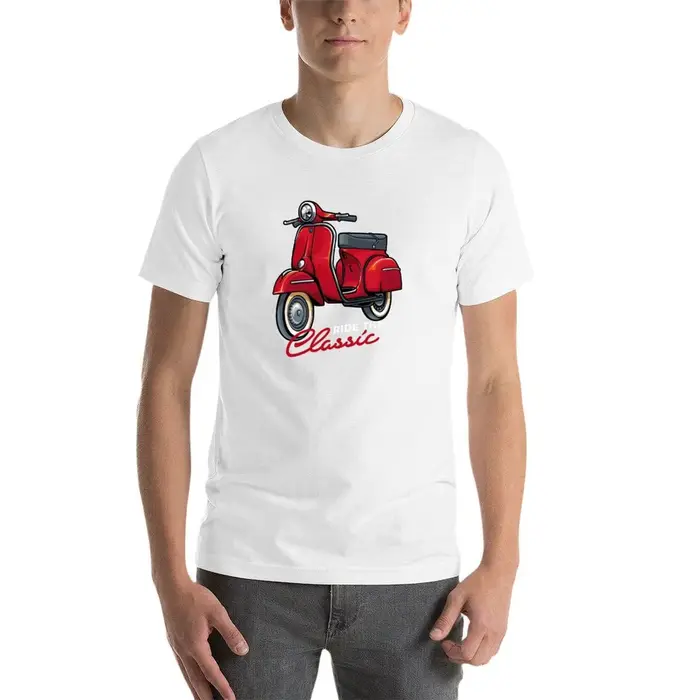 Italie classique Scooter cyclomoteur vélo rétro amour Vintage T-Shirt homme décontracté
