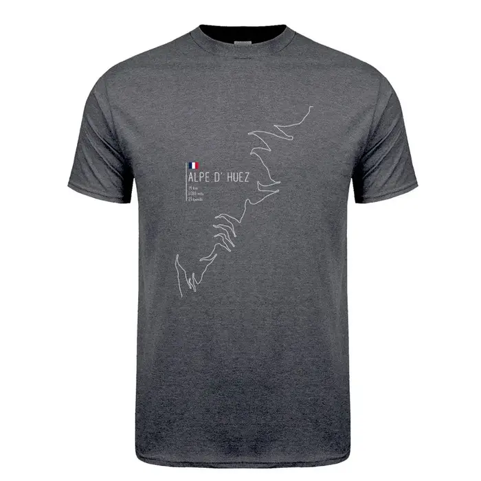 Alpe d Huez en France cyclisme t-shirt été hommes à manches courtes coton