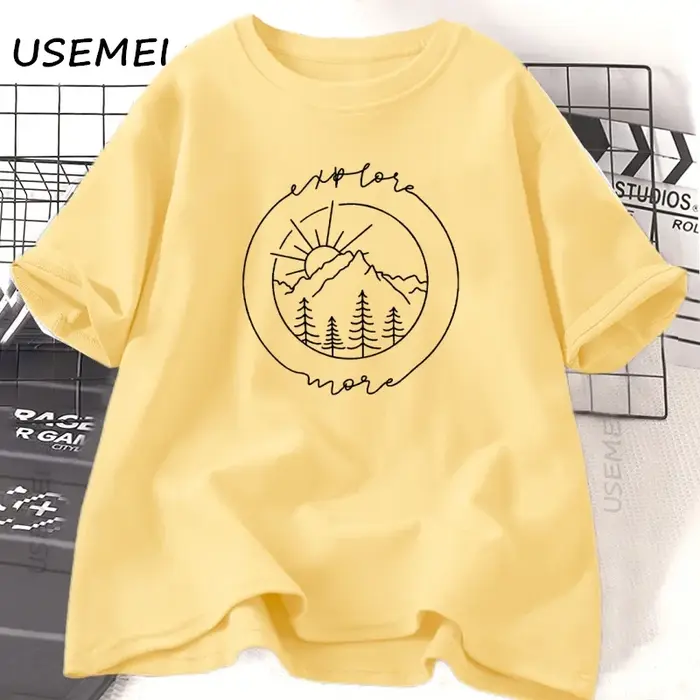 Explorez plus T-Shirt pour femmes décontracté Camping à manches courtes
