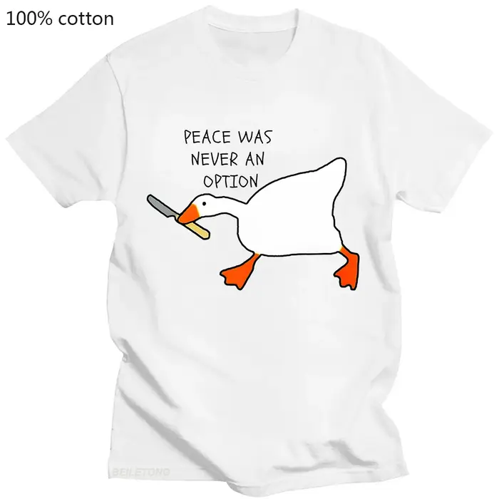 Jeux d'oie sans titre la paix n'était jamais une Option T-Shirt 100% coton à manches courtes été chemises décontractées drôles vêtements graphiques t-shirts