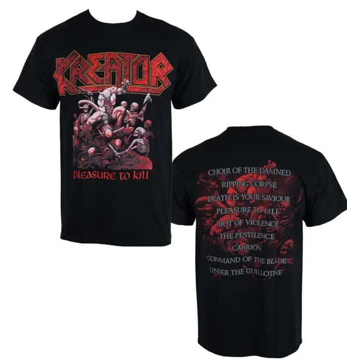 Kreator PLEASURE TO KILL T-shirt à motifs artistiques, mode d'été, T-shirt en coton pour hommes et f
