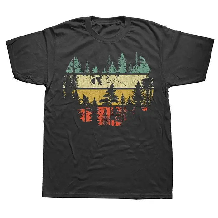 Arbres de faune en plein air Nature rétro forêt t-shirts randonnée Camping observation des oiseaux photographie montagnes cadeaux d'anniversaire T-shirt