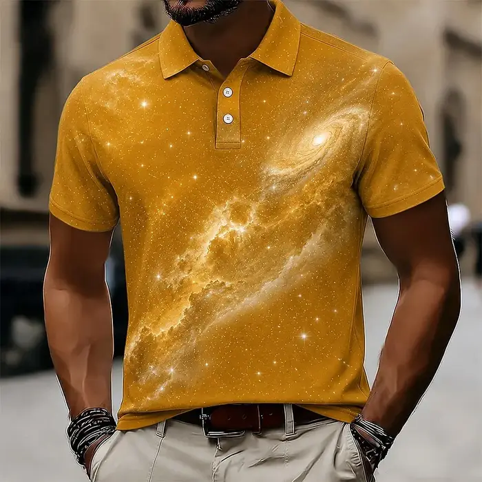 Polo imprimé Galaxy Nebula pour hommes