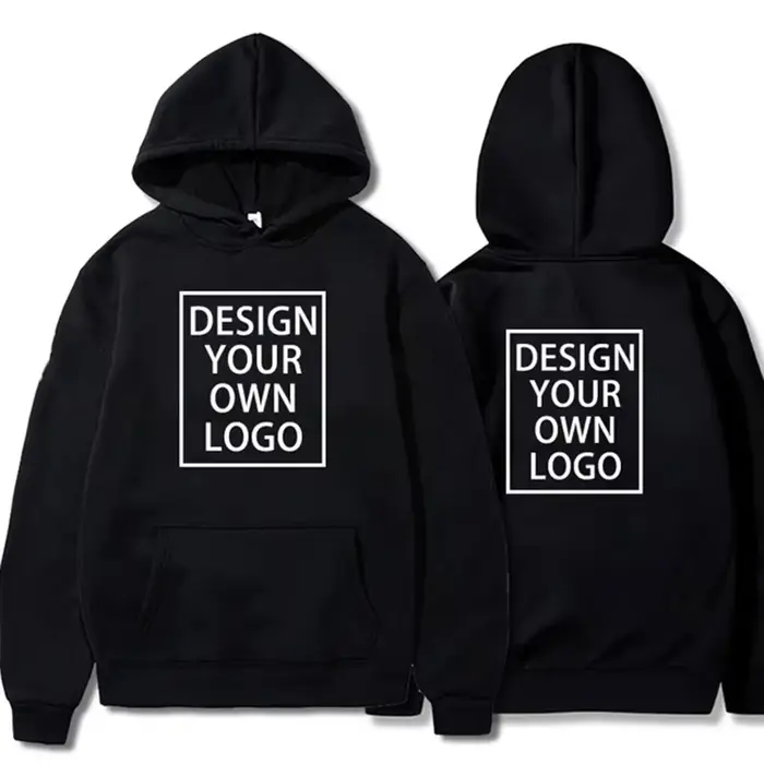 Sweat-shirt à capuche personnalisé pour hommes et femmes, pull-over, texte d'image personnalisé, uni
