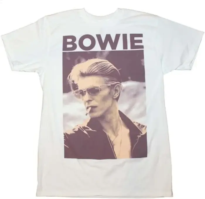 T-shirt unisexe David Bowie à taille basse, T-shirt rétro noir amusant, t-shirt graphique en pur coton pour couple, style streetwear d'été