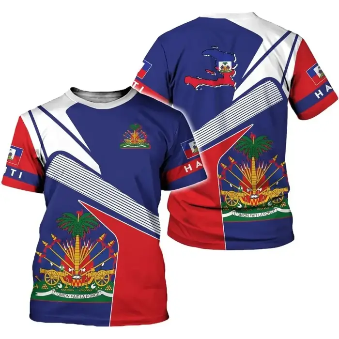 T-shirt pour homme avec motif de l'emblème national d'Haïti