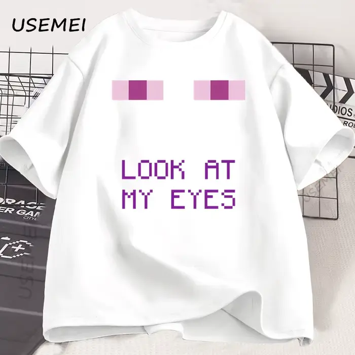 Enderman Eyes jeu T-shirts conception drôle coton à manches courtes t-shirt décontracté col rond ample graphique