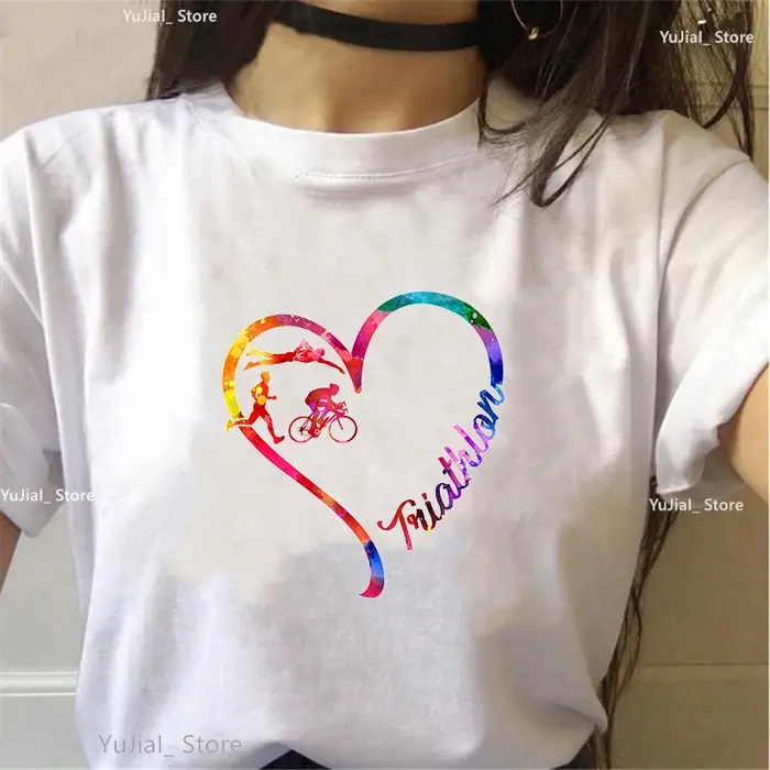 T-shirt imprimé de volley-ball d'interconnexion d'amour pour les femmes, t-shirt TriDuvet pour les f