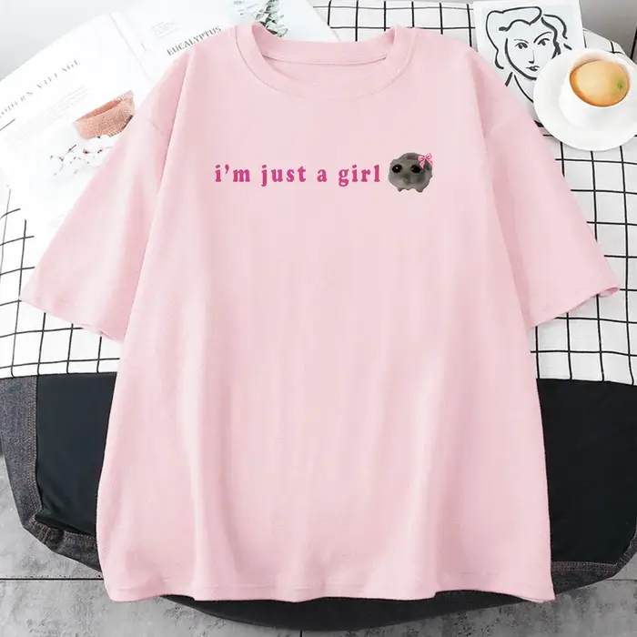 T-shirt en coton avec imprimé graphique de dessin animé pour femme et fille