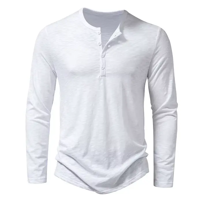 T-shirt Henley à manches longues pour homme