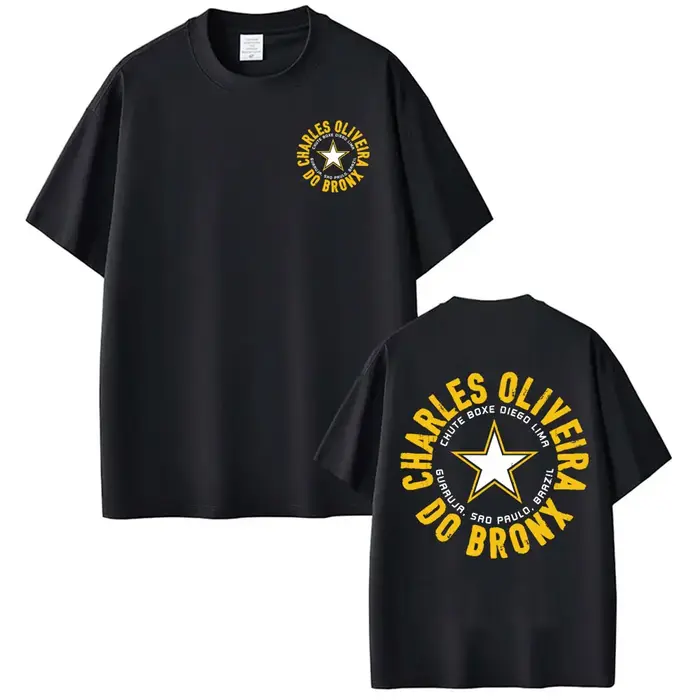 T-shirts imprimés avec le logo de Charles Oliveira Do Bronx pour hommes et femmes