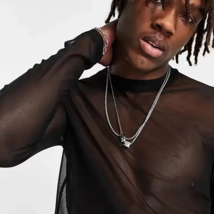 T-shirt en maille à manches longues pour hommes